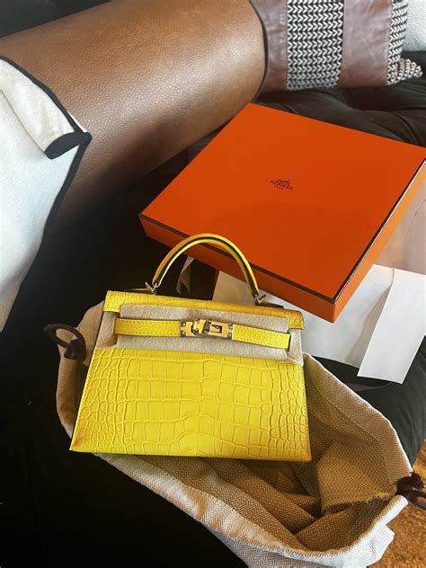 hermes mini kelly yellow|Hermes mini kelly crocodile.